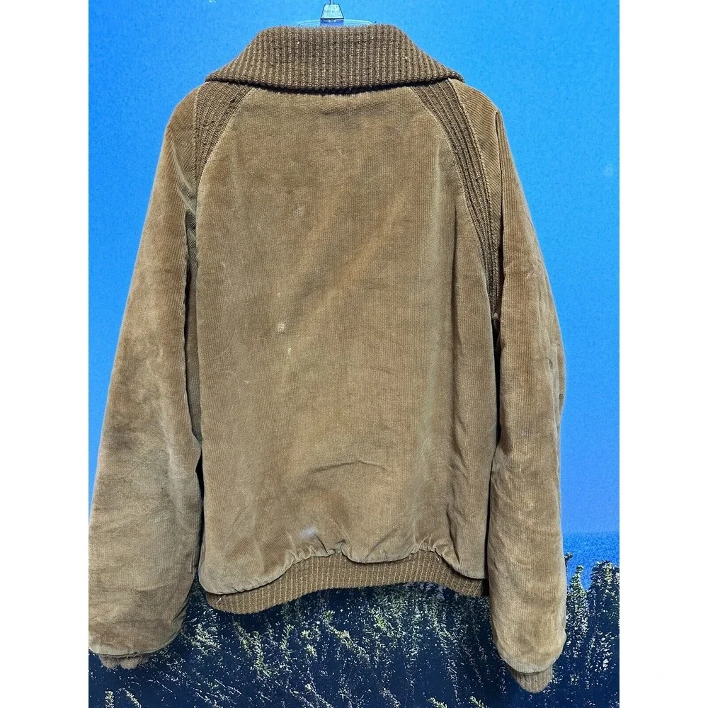Vintage 70s Corduroy Fleece Lined Jacket JC PENNY Talon Zipper‎